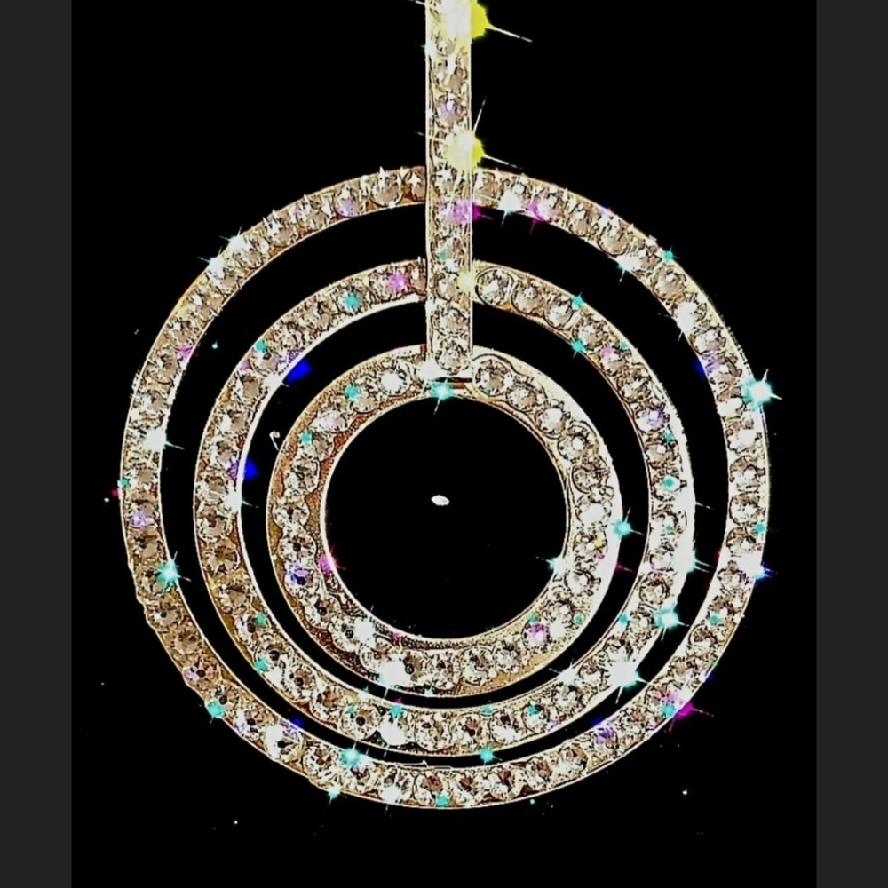 Crystal Rhinestone Dangle Earrings - Picture 3 of 4